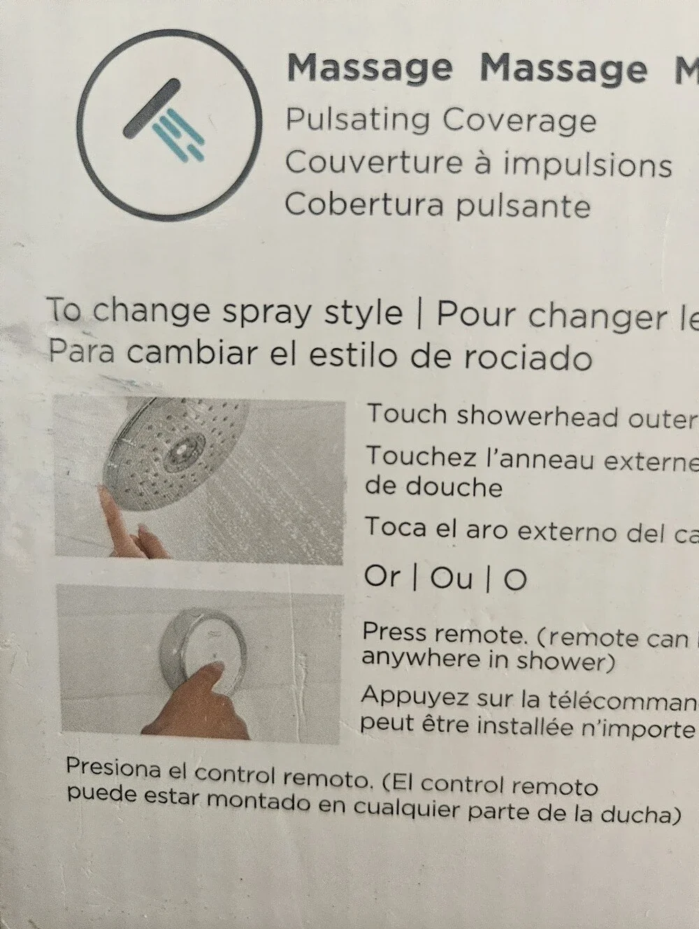 American Standard Spectra eTouch Showerhead - White/Yellow Accents